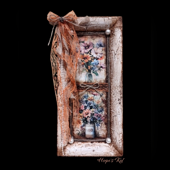 Rustic Floral Wall Art with Brown Accents - Picture 2 of 2